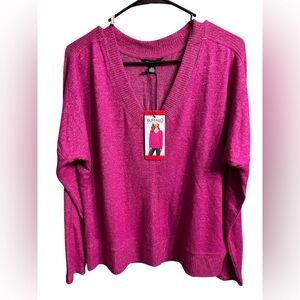 Buffalo David Bitton Women's Long Sleeve Sweater V Neck Size M